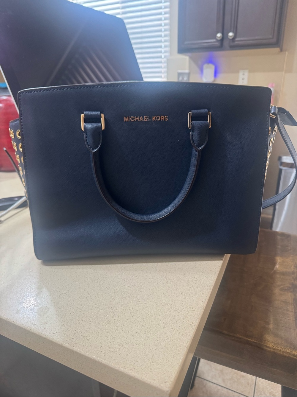 Michael Kors Navy Satchel